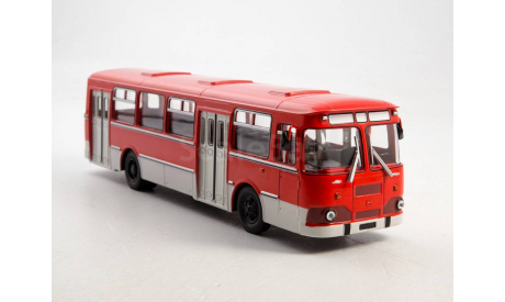 ЛИАЗ-677М (красно-белый)  СОВА, масштабная модель, Советский Автобус, scale43