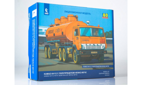 Сборная модель КАМАЗ-54112 с полуприцепом НЕФАЗ-96742  AVD Models KIT, масштабная модель, scale43