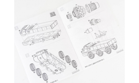 Сборная модель Автомобиль-амфибия ЗИЛ-132П с двигателем ВК-1   AVD Models KIT, масштабная модель, scale43