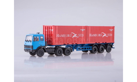 Набор МАЗ-6422 (синий) + полуприцеп МАЗ-938920  АИСТ, масштабная модель, 1:43, 1/43, Автоистория (АИСТ)