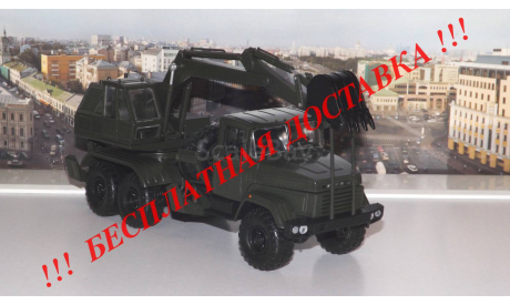 КРАЗ 6322 ЭОВ-4422 Экскаватор, хаки  НАП, масштабная модель, Наш Автопром, scale43