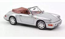 PORSCHE 911 Carrera 2 Cabriolet (964) 1990 Silver 1/18 Norev, масштабная модель, 1:18