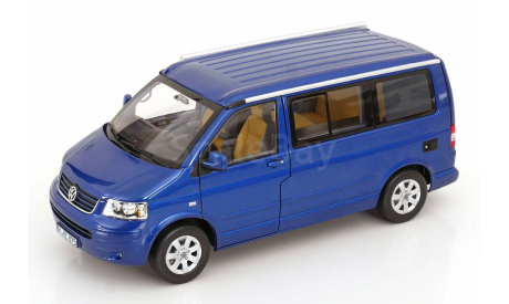 VW T5 California 2005 Ravenna Blue Metallic 1/18 Norev, масштабная модель, Volkswagen, 1:18