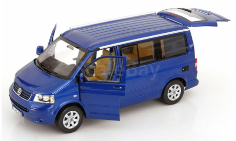VW T5 California 2005 Ravenna Blue Metallic 1/18 Norev, масштабная модель, Volkswagen, 1:18