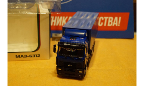 Модель МАЗ 6312 бортовой тент  1/43 АИСТ, масштабная модель, Автоистория (АИСТ), scale43