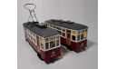 Трамвай  МС-4 с прицепным вагоном ПС-4 - Ленинград, масштабная модель, St.-Petersburg Tram Collection, scale43