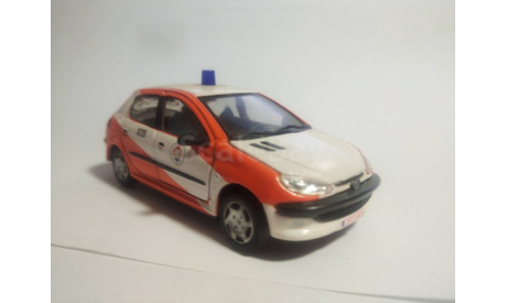 Peugeot 206 pompiers Cararama, масштабная модель, scale43