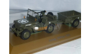 Jeep Willys MB с прицепом, Atlas, масштабная модель, 1:43, 1/43