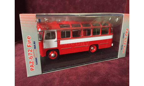 ПАЗ-672 ’ Пожарный’ С РУБЛЯ БЕЗ РЕЗЕРВНОЙ ЦЕНЫ, масштабная модель, Classicbus, scale43