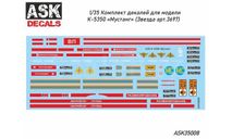 Комплект декалей для КАМАЗ-5350 ’Мустанг’, фототравление, декали, краски, материалы, ASK, scale35