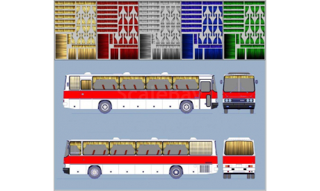 Набор декалей 0166 Шторки для Ikarus 256, бежевый (100х140), фототравление, декали, краски, материалы, maksiprof, 1:43, 1/43