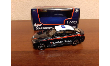 Alfa Rome Giulia CARABINIERI 2015, масштабная модель, BBurago, 1:43, 1/43