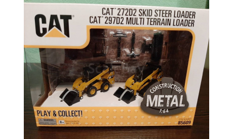 Caterpillar 272D2/297D2 Skid Steer Loader + Multi Terrain Loader, масштабная модель трактора, Diecast Masters, 1:64, 1/64