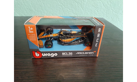 McLaren MCL36 Ricciardo 2022, масштабная модель, BBurago, scale43
