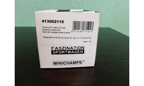 Porsche 911 (992) GT3 RS Weissach Package 2023, масштабная модель, Minichamps, scale43