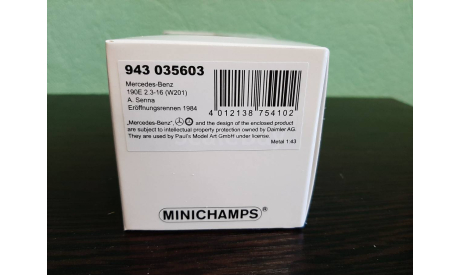 Mercedes-Benz 190E 2.3-16 (W201) 1984   Nürburgring  A. Senna, масштабная модель, Minichamps, scale43