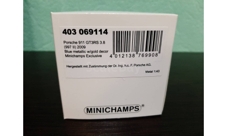 Porsche 911 (997 II) GT3 RS 3.8  2009, масштабная модель, Minichamps, scale43
