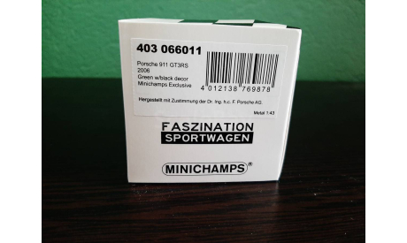 Porsche 911 (997.1) GT3 RS 2006, масштабная модель, Minichamps, scale43