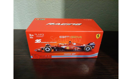 Ferrari SF-24 #16 3-й Майами 2024 Charles Leclerc, масштабная модель, Burago Signature, scale43