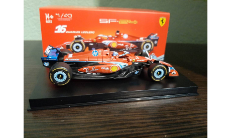 Ferrari SF-24 #16 3-й Майами 2024 Charles Leclerc, масштабная модель, Burago Signature, scale43