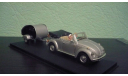 Volkswagen Beetle Cabriolet с прицепом, масштабная модель, Bauer/Cararama/Hongwell, scale43