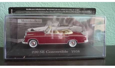 Mercedes-Benz  220SE CONVERTIBLE W128 1958, масштабная модель, Altaya, 1:43, 1/43