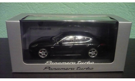 Porsche Panamera Turbo 2014 black, масштабная модель, Minichamps, scale43