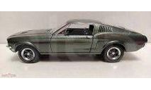 FORD Mustang GT Fastback ’Bullitt’ 1968 Highland Green (из к/ф ’Буллит’) 1-24 greenlight 84038, масштабная модель, 1:24, 1/24