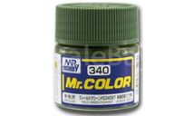 С 340 краска эмалевая полевой зеленый полуматовый, фототравление, декали, краски, материалы, MR.HOBBY