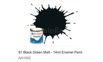 Эмаль Humbrol 14 мл ( 91 ) черный зеленый матовый AA1002, фототравление, декали, краски, материалы, краска