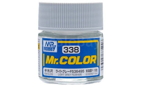 С338 краска эмалевая светло-серый LIGHT GRAY FS36495, 10мл, фототравление, декали, краски, материалы, MR.HOBBY
