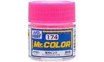 С174 краска эмалевая флуоресцентный розовый глянцевый 10мл, фототравление, декали, краски, материалы, MR.HOBBY