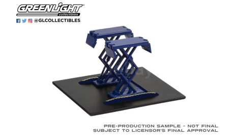 автомастерская - автомобильный подъемник ’Double Scissor Lifts’ Blue 1-43 GREENLIGHT 16160A  А, масштабная модель, 1:64, 1/64