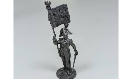 олово Офицер-орлоносец 6-го пехотного полка. Польша, 1810-14 28, фигурка, фигуры