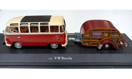 vw bus samba с прицепом  1 43 cararama, масштабная модель, Volkswagen, 1:43, 1/43