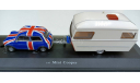 mini cooper с прицепом  1 43 cararama, масштабная модель, 1:43, 1/43