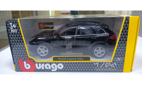 porsche cayenne turbo black 1-24 burago 21056, масштабная модель, BBurago, 1:24, 1/24