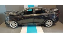 LADA VESTA седан, черный, откр. 4 двери, 1-24 автопанорама JB1251150, масштабная модель, scale24, ВАЗ