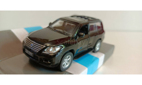 Lexus LX570, черный, откр. двери, инерция 1-43 автопанорама JB1200169, масштабная модель, scale43