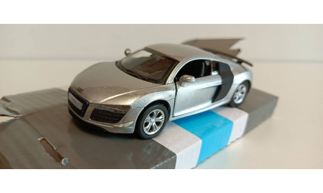 Audi R8 GT, серебро, откр. двери, инерция,1-43 автопанорама JB1200138, масштабная модель, машина, 1:43, 1/43
