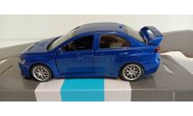 Mitsubishi Lancer Evolution, синий, откр.1-41 JB1251578, масштабная модель, автопанорама