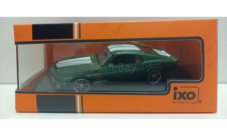 FORD Mustang Custom 1969 Green Metallic/White 1-43 ixo CLC530, масштабная модель, 1:43, 1/43