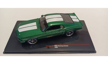 FORD Mustang Custom 1969 Green Metallic/White 1-43 ixo CLC530, масштабная модель, 1:43, 1/43