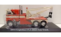 эвакуатор FREIGHTLINER FLA 9664 1984 Orange/White/Brown 1-43 GREENLIGHT 86631, масштабная модель, машина, 1:43, 1/43