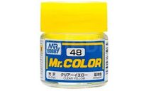 C48 Mr.Hobby Краска акриловая на растворителе, Прозрачный Жёлтый глянцевый, 10 мл., фототравление, декали, краски, материалы