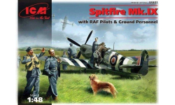 Spitfire Mk.IX с пилотами и техниками ВВС Великобритании 1-48 ICM 48801