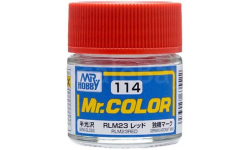 C114  краска эмалевая красный полуматовый 10мл