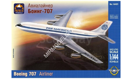 авиалайнер боинг 707, сборные модели авиации, Boeing, ARK, 1:144, 1/144