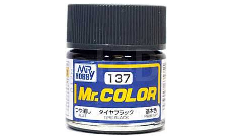 С 137 краска эмалевая черный цвет покрышек матовый, фототравление, декали, краски, материалы, MR.HOBBY
