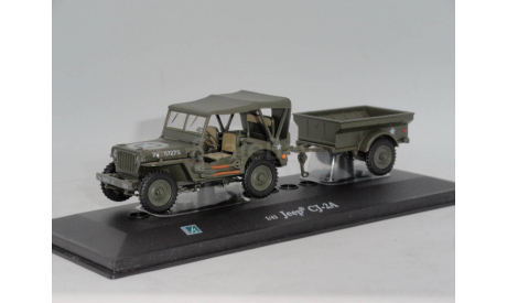 Jeep CJ-2A с прицепом, Cararama, масштабная модель, Bauer/Cararama/Hongwell, 1:43, 1/43